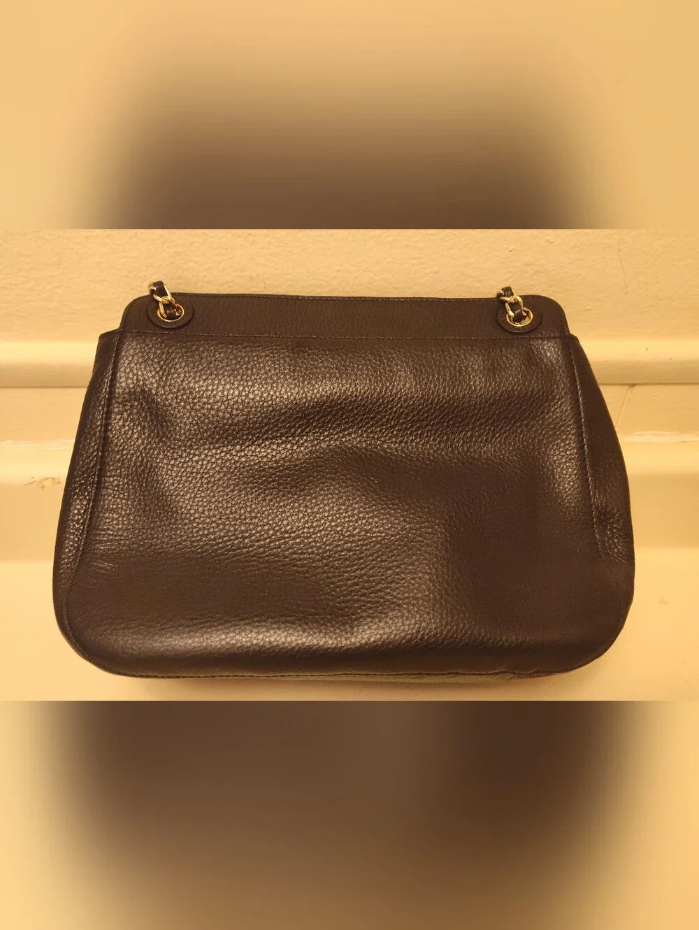 Tory Burch Bryant Black With Gold Chain Strap Purse Shoulder Bag With Dust Bag